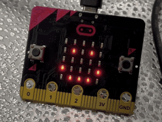 micro:bit で気温センサーを遊ぶ様子