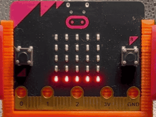 micro:bit でおもちふくらみシミュレーターを動かす様子