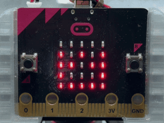 温度を変えて！水のすがたチェッカーをmicro:bitで動かしているようす